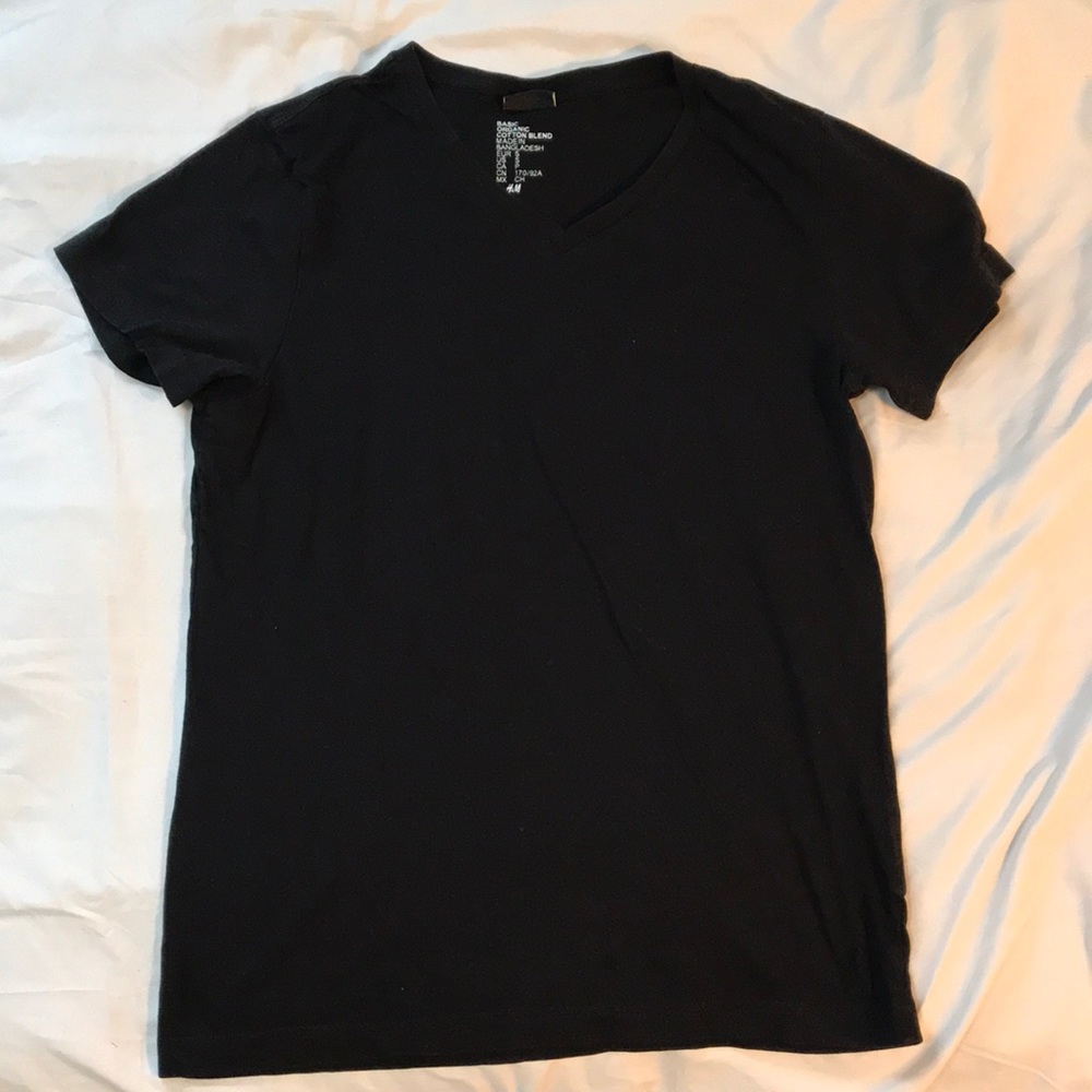H&M Black V-Neck T-Shirt